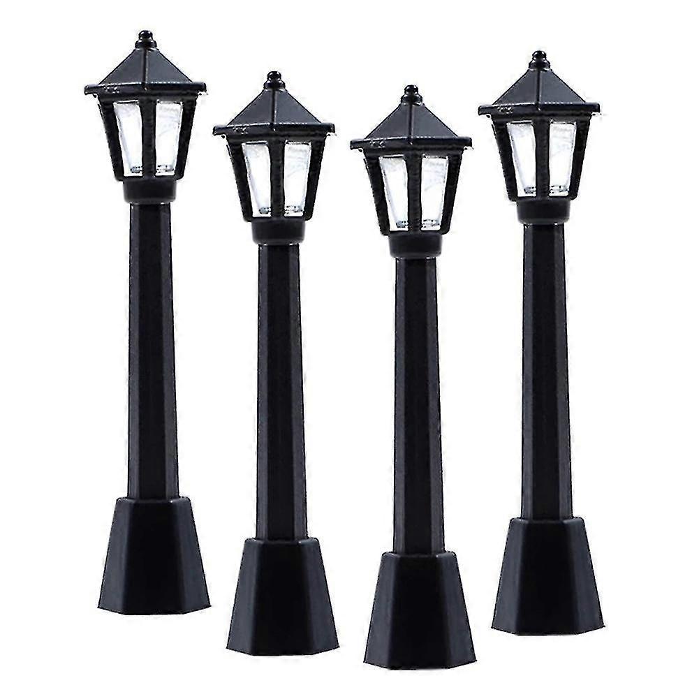 4pcs Street Post Lights Model Railway Train Lamp Post Lights