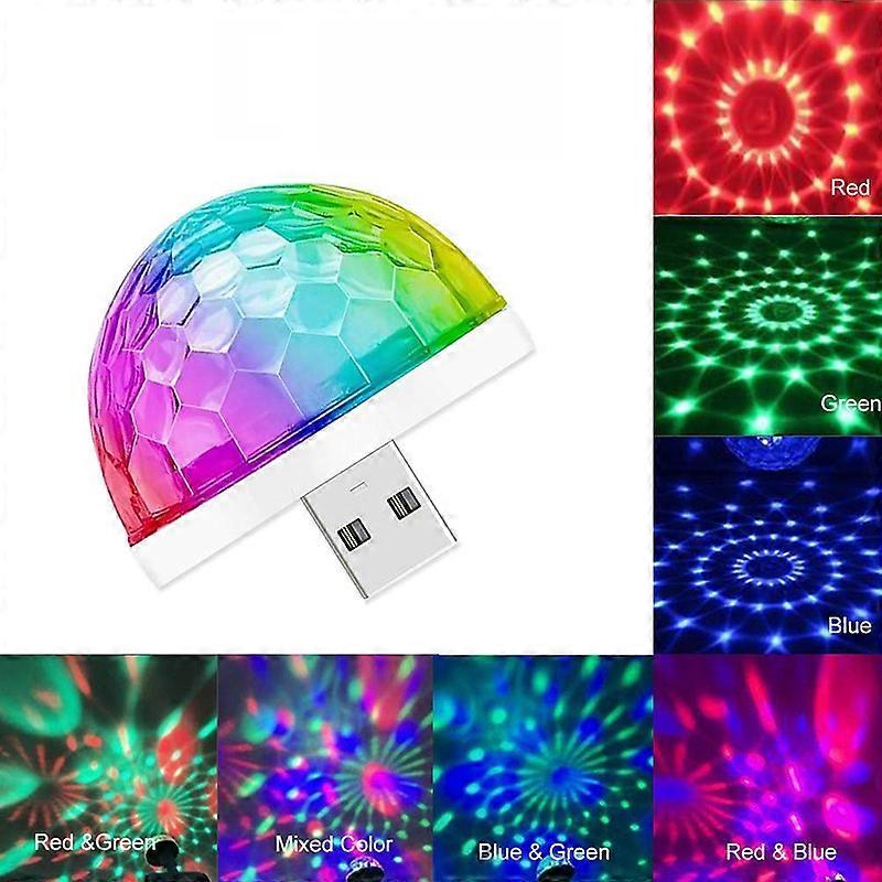 USB Disco Ball Light Sound Activated LED
