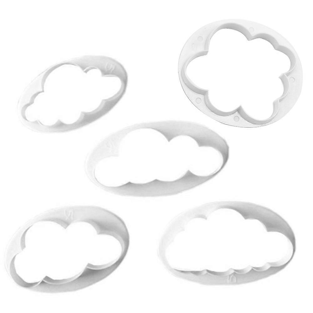 5Pcs Cloud Cake Cookie Biscuit Cutter Fondant Mold Decorating DIY Baking Tool KAESI
