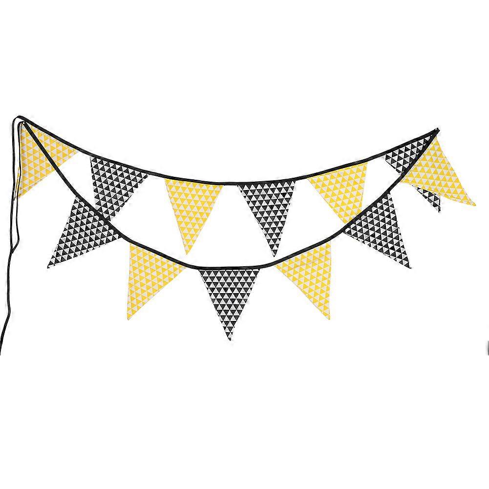 3,6 m dubbelsidig färgglad flagga vimplar flerfärgad bomull banner vimplar för fest (typ 9)