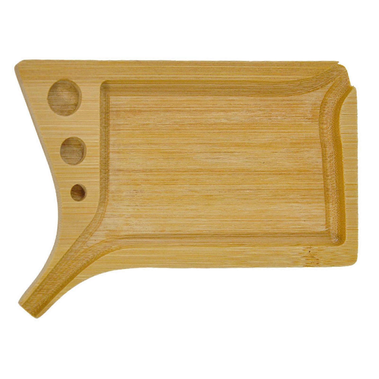 Rolling Tray with Cone Roll Holder Easy to Carry Burr-free Grooved Smooth Edges Smoking Accessories Wooden Color Funnel Design Cigarette Rolling Tray 