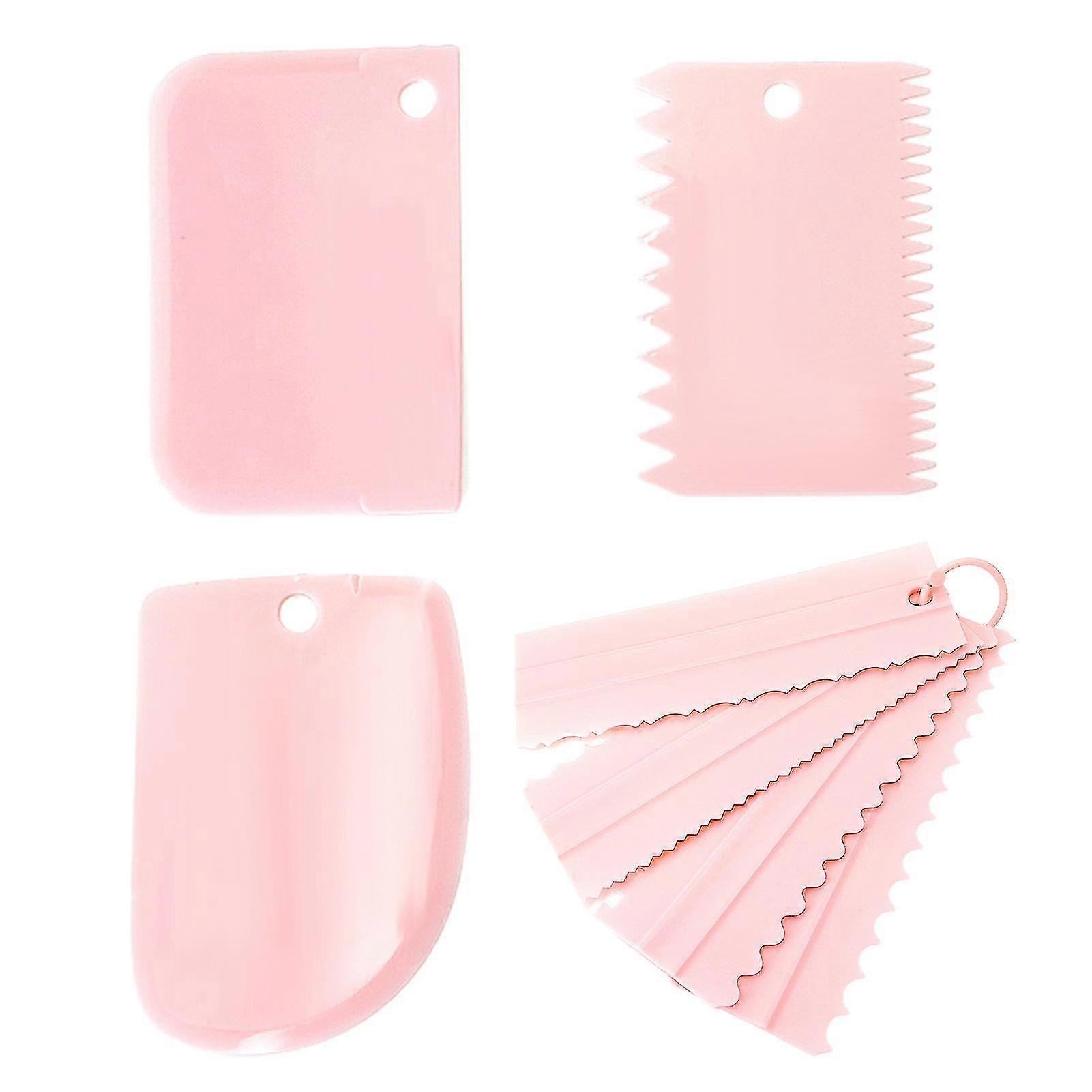 7pcs Home Baking Diy Cutting Plastic Easy Clean With Edge Tool Cake Scraper Set