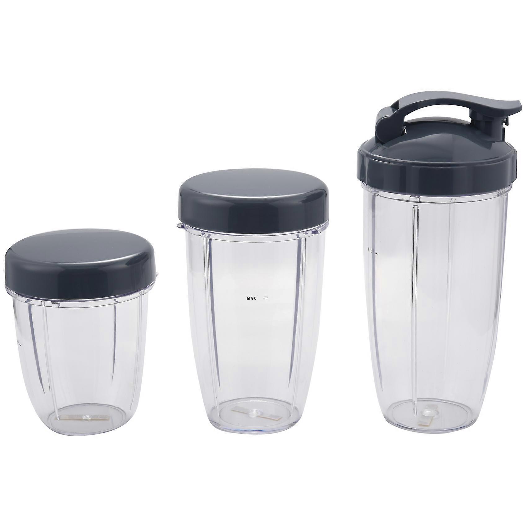 3Pcs Replacement Cups 32 Oz Colossal +24 Oz Tall +18oz Small Cup+3 Lids For Fruit Juicer Parts Kitc
