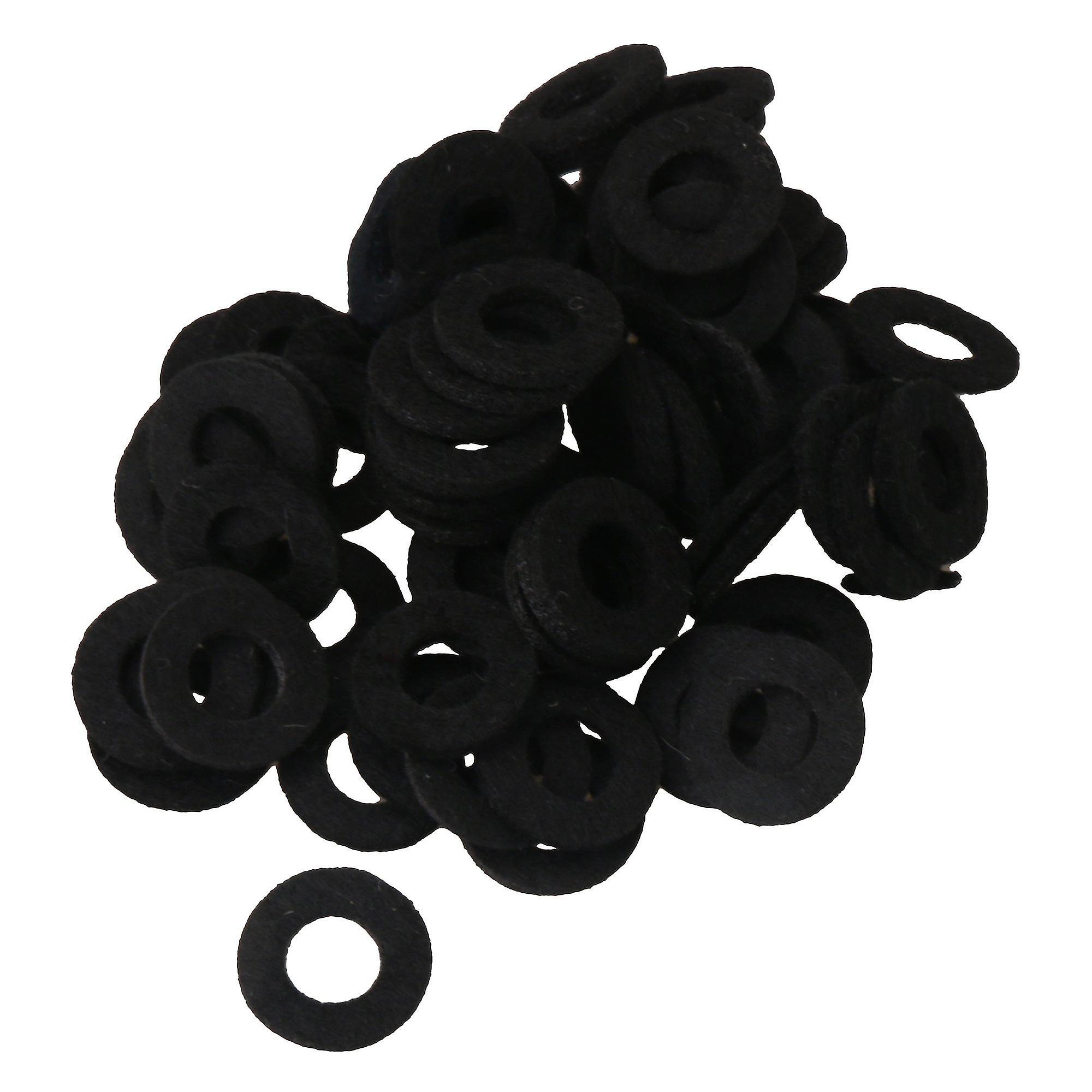 Pirinç Enstrüman Bakım Kitleri 50 adet Modern Trompet Vana Üst Kapak Keçe Yıkayıcı Siyah Aksesuar 18mm