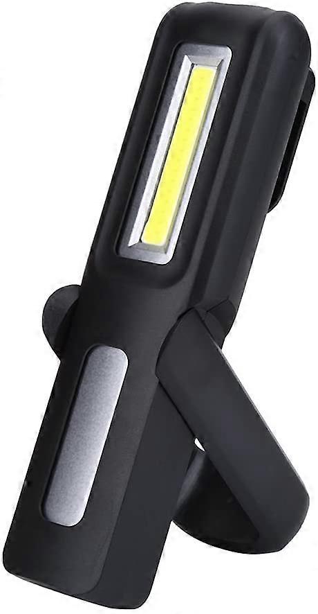 COB LED Walkman USB Light Rechargeable COB Work Lamp Multifunction Flashlight With Hanging Hook, (Black)