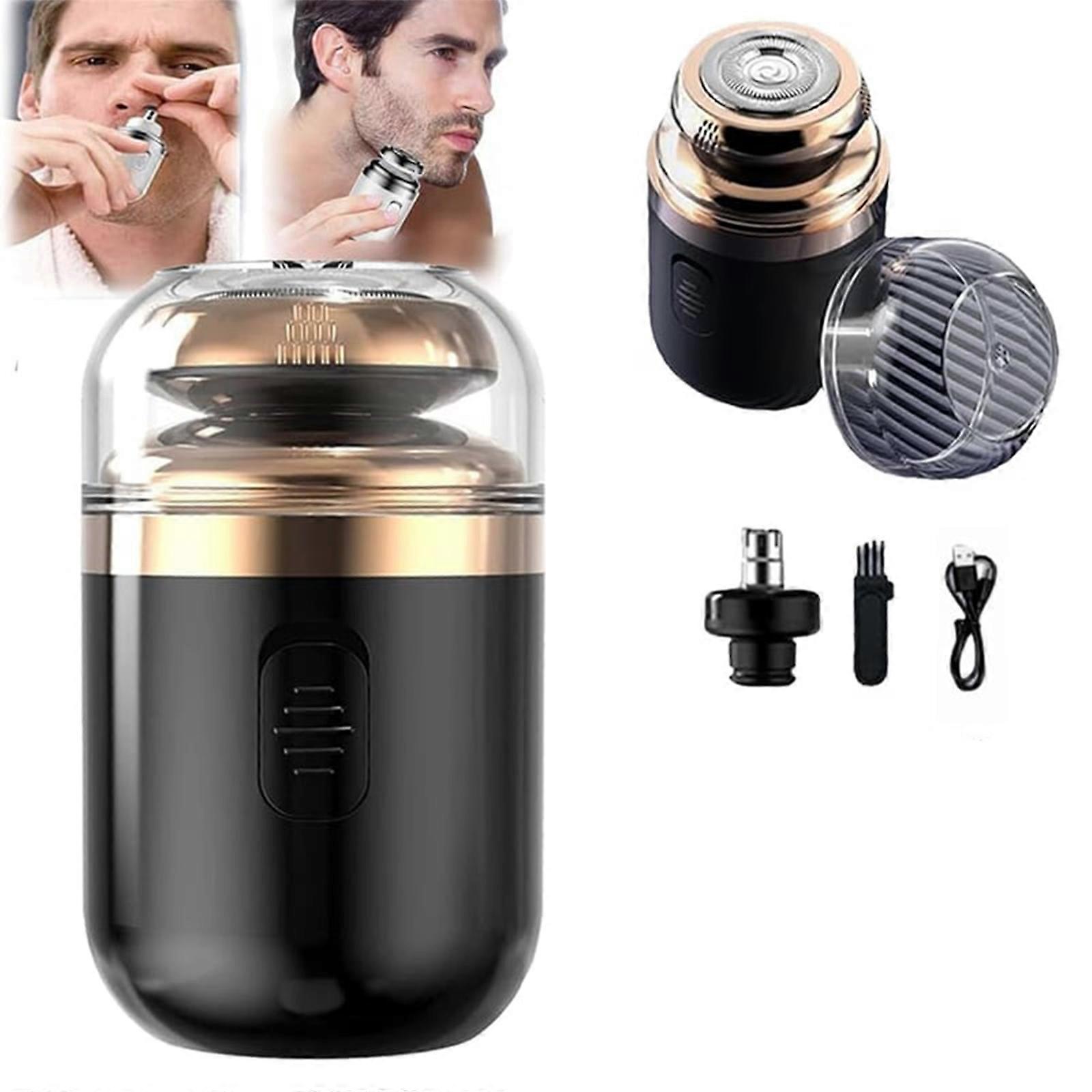 2-in-1 Portable Mini Capsule Shaver , Washable Electric Beard Razor for Men