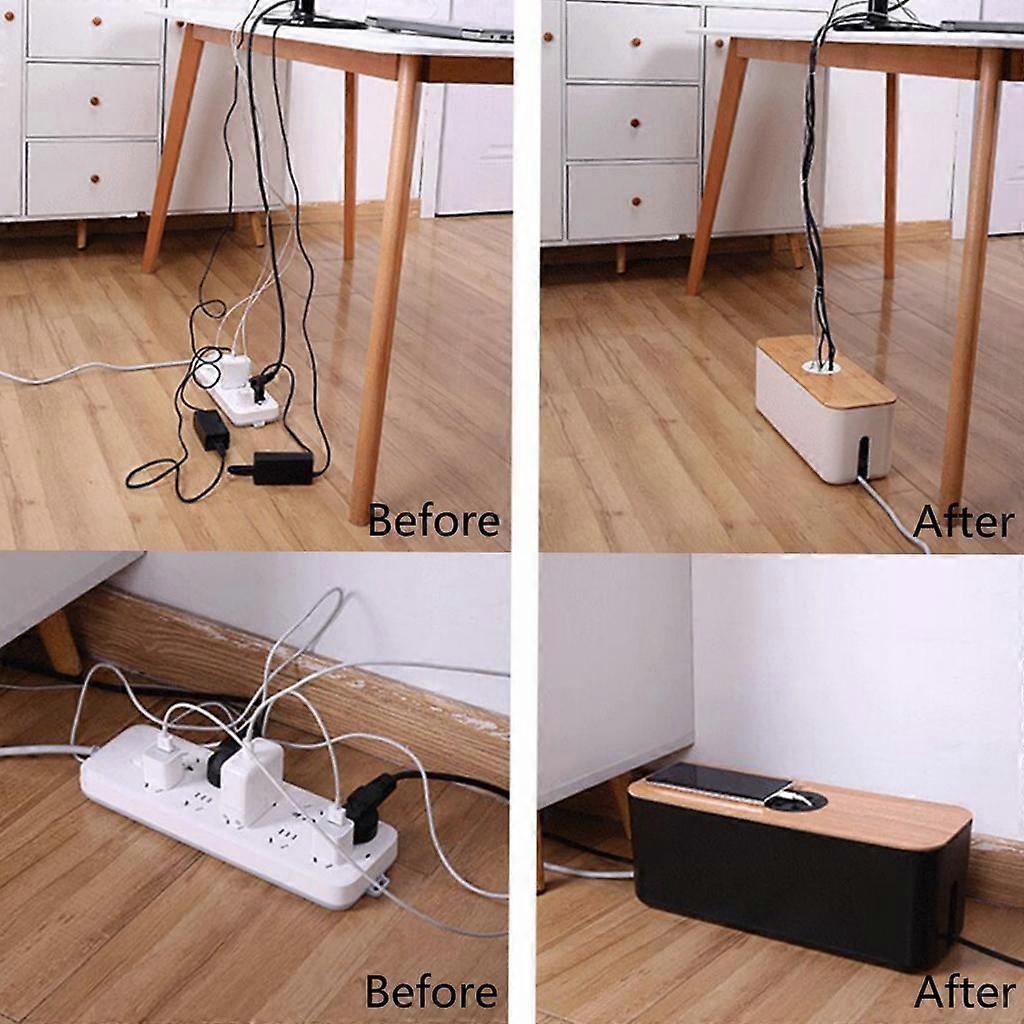 Organizzatore Cavi Per Scrivania (Set Da 2) - Acciaio Nero, Montaggio Sottobanco, Portata 5kg