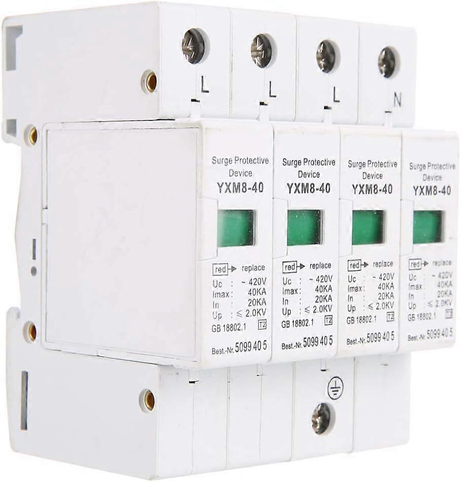 Lightning Arrester Low Voltage Protector 4P 40KA Home Surge Protector for Lightning Protection Surge Protectors