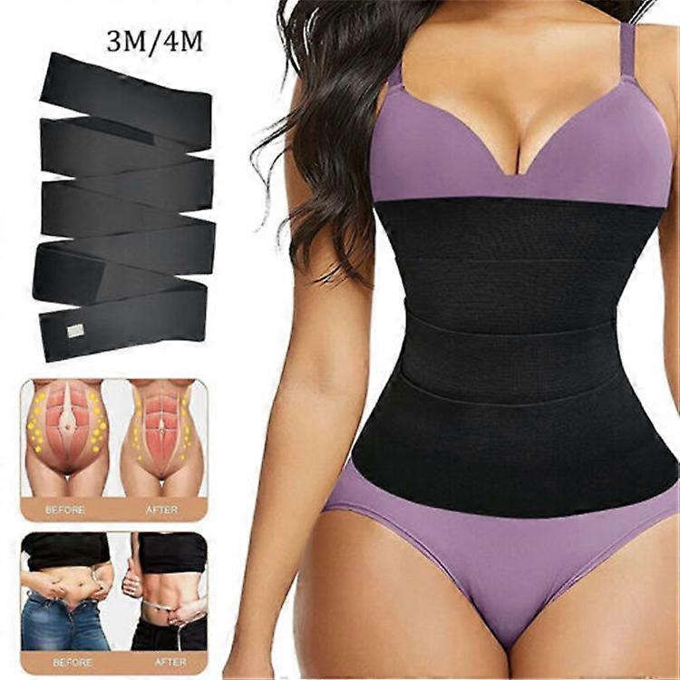 Black Wrap Invisible Waist Trainer, Waist Trainer for Women, Wrap Waist Belt for Tummy, Body Slimming, Adjustable Postpartum Recovery Belt for Women