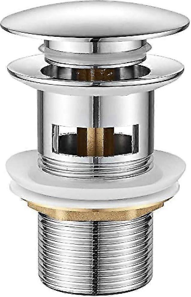 Bathroom Drain, Pop Up Sink Drain, Chrome, Silver