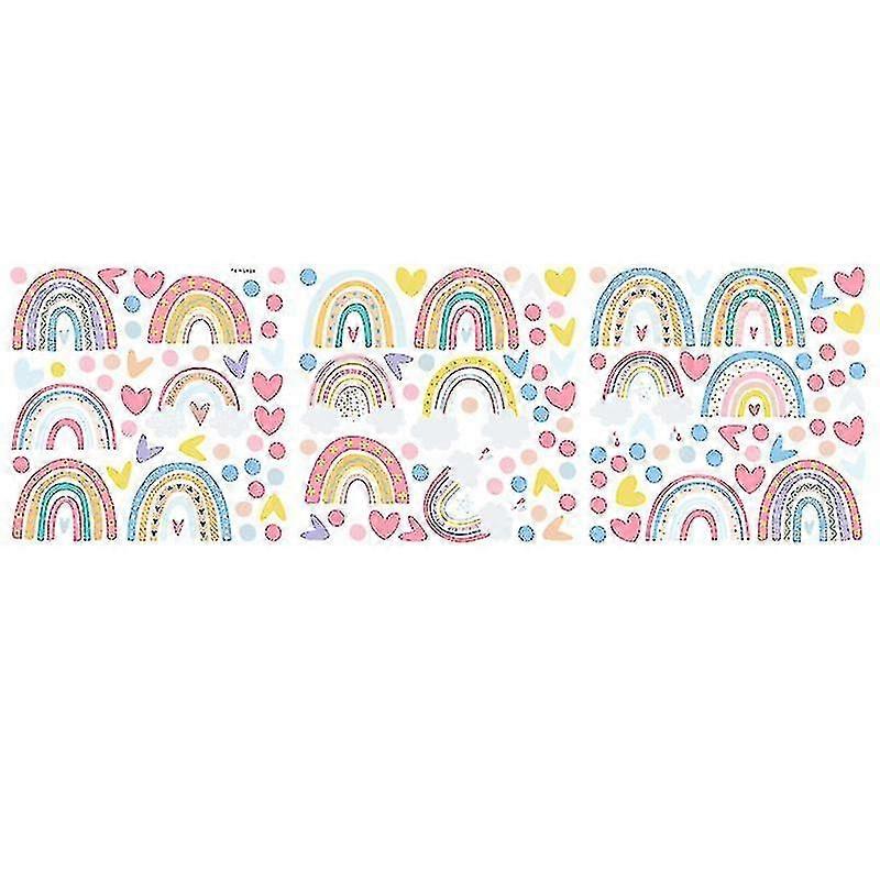 Rainbow Wall Decals - Modern Boho Rainbow Decor Stickers Set For Nursery &