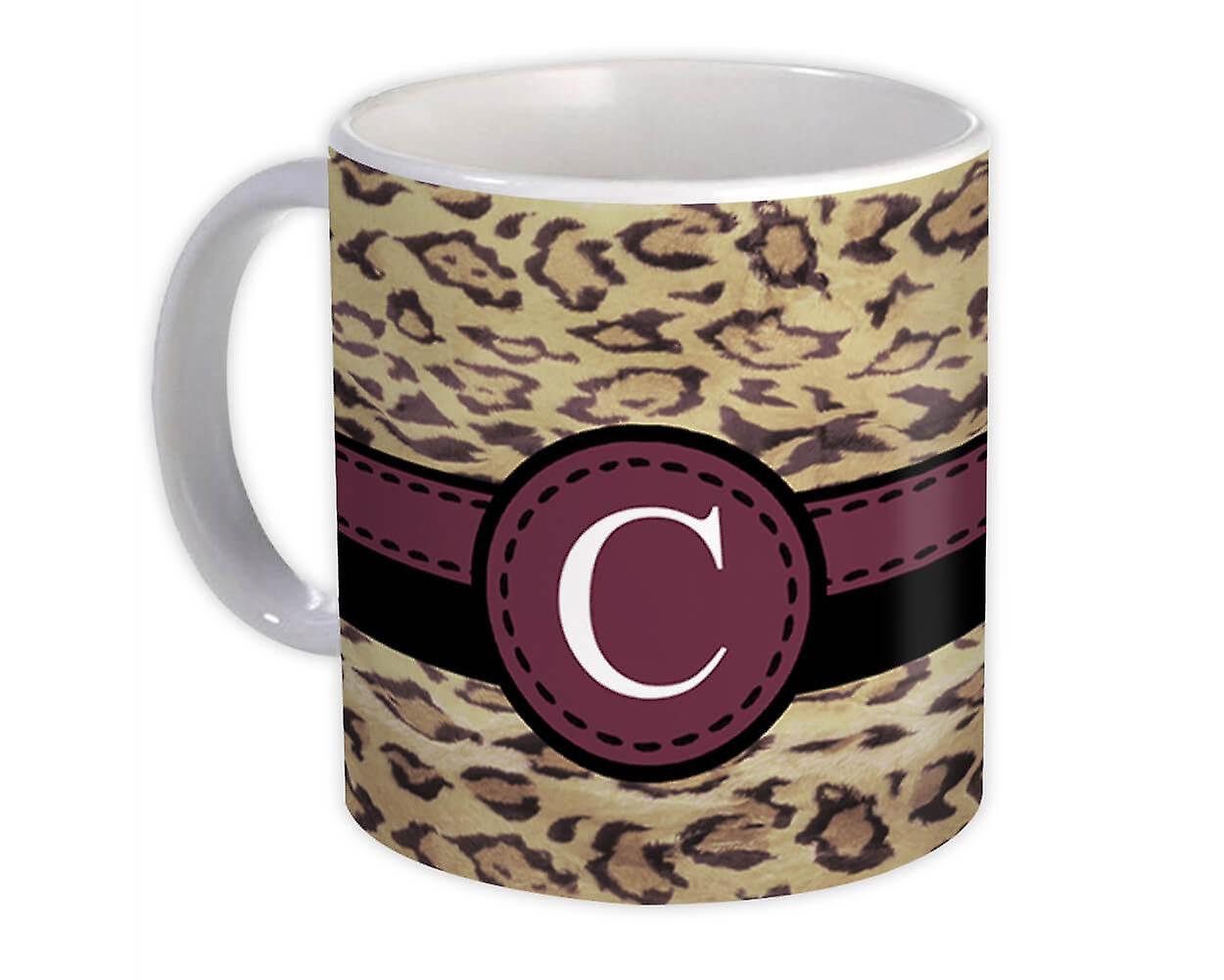 Hediye Kupa: Monogram Harf C Cheetah