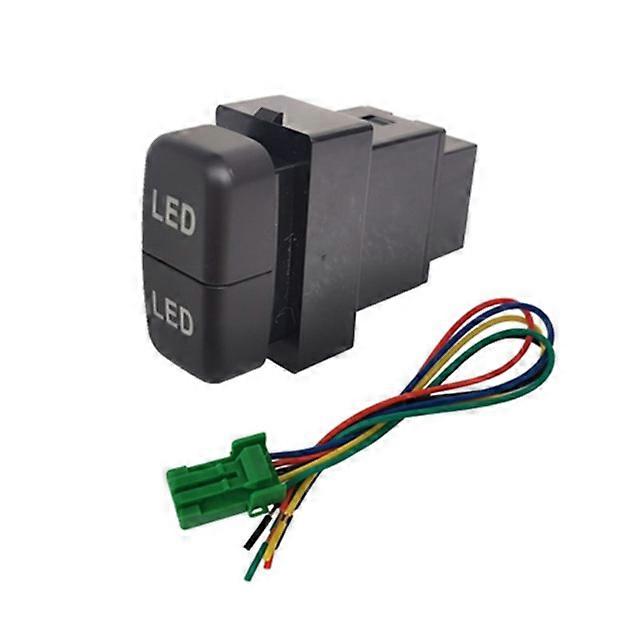 1pc Car Dual Key Switch LED Fog Lights Fan Spotlight Headlight Switch Button Use For Mitsubishi ASX LancerEX Pajero V73 V93 V97