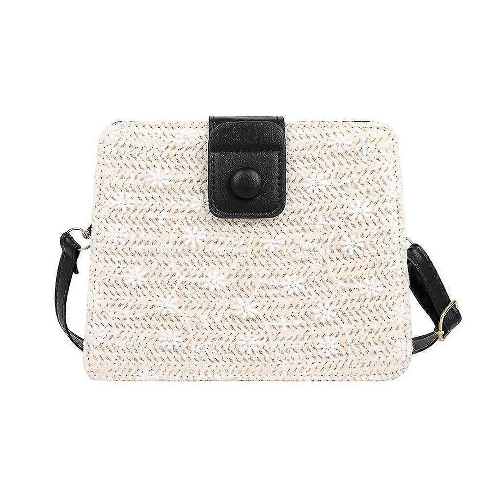 Spitze Patchwork gewebt Umhängetasche lässige Schulter Stroh Messenger