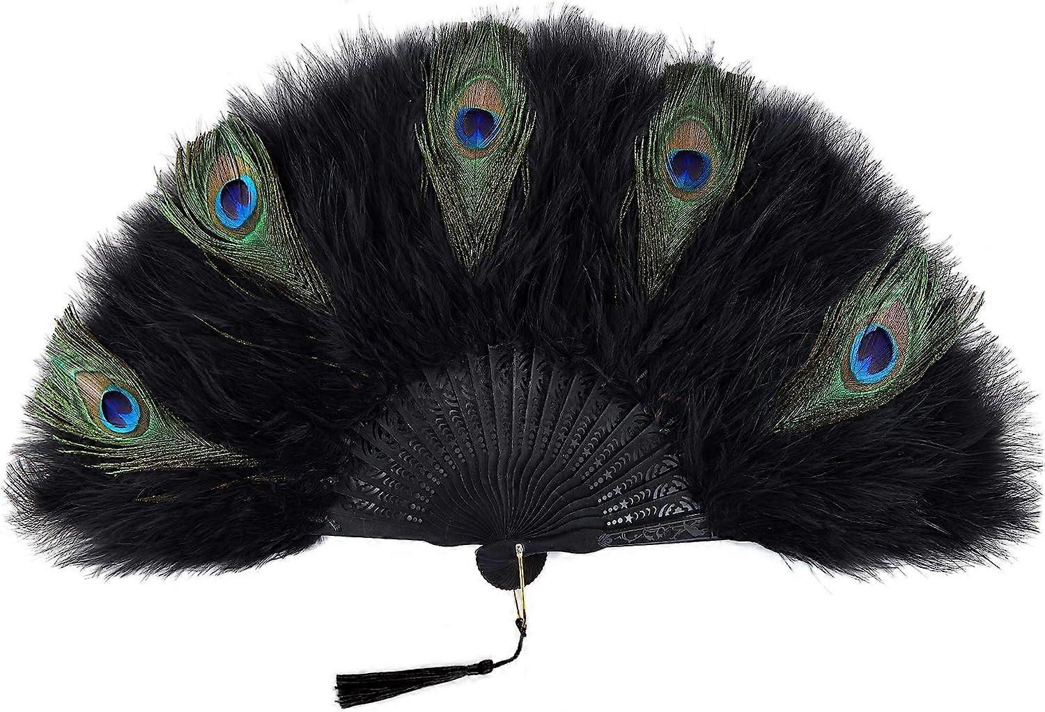 Black 1920s Malabu Feather Fan