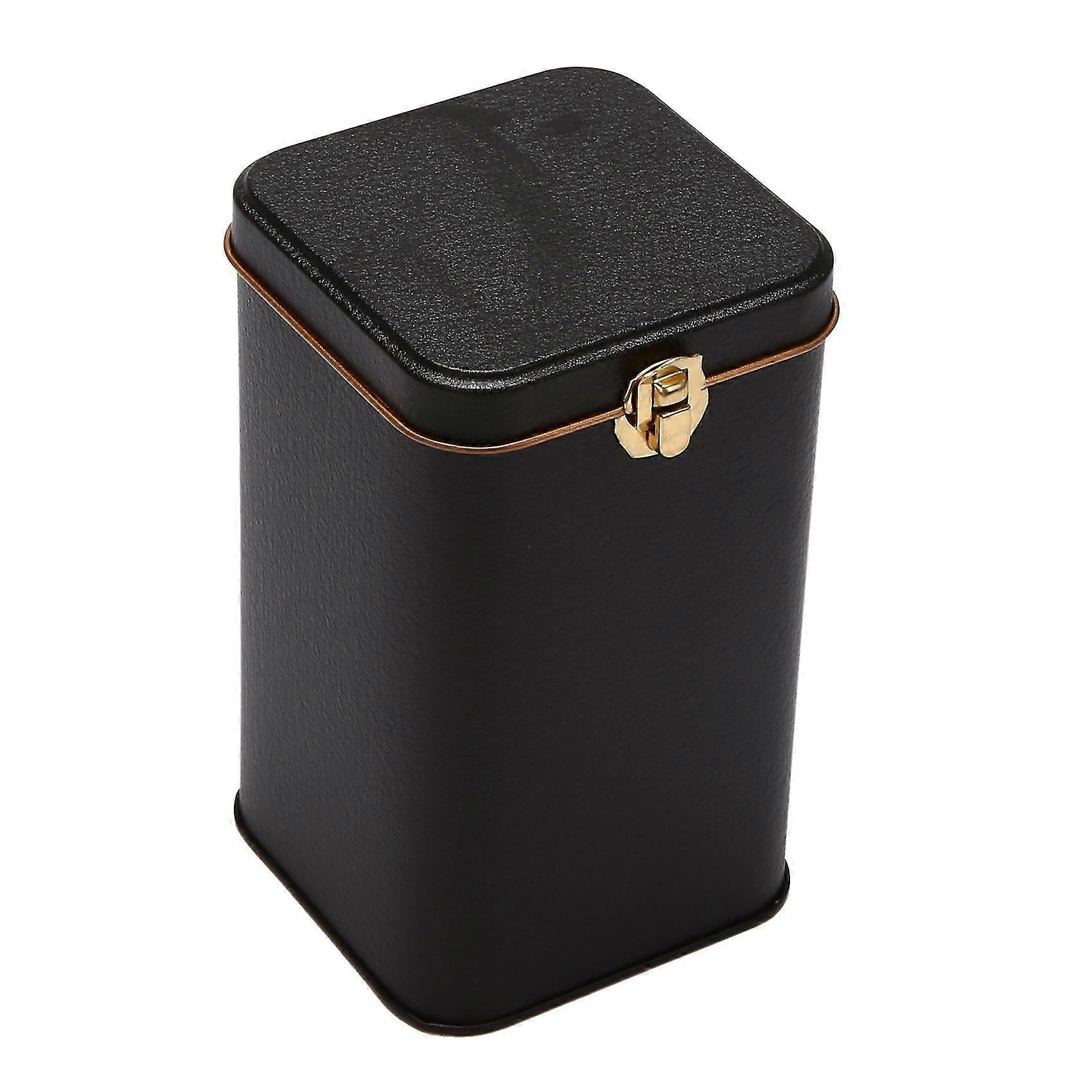 Cutii de ceai metalice de înaltă calitate Lock Tinplate Cafea Candy Storage Box Tin Can Black XYT
