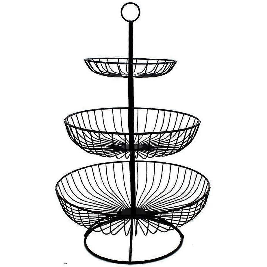 Obstkorb 3 Tier Metall Obst Becher Gemüse Obst Bowl Obstkuchen Display Stand Kompatibel mit Kitc