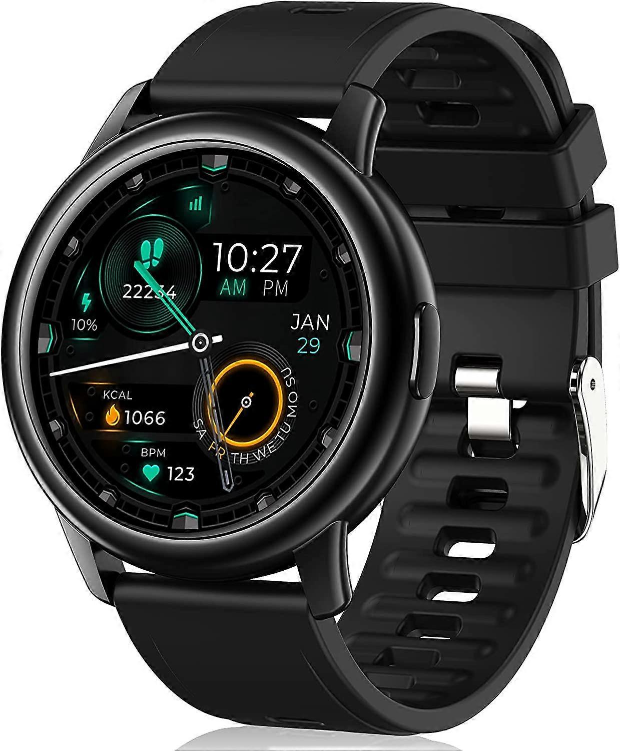 ساعة ذكية للرجال ، IP68 ساعة ذكية مقاومة للماء لهواتف iOS Android ، متتبع ساعة اللياقة البدنية
