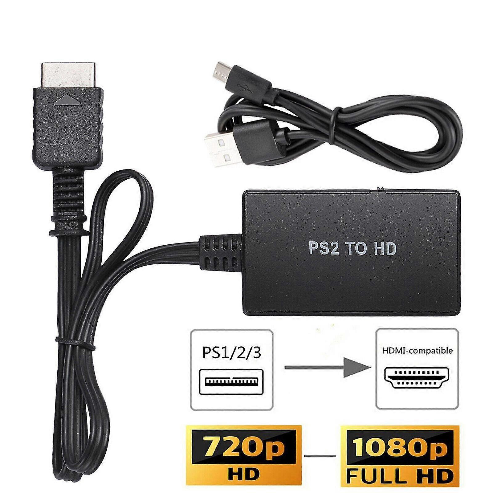 PS2 to HDMI Converter Video Adapter HD for PlayStation 1/2/3 1080P HDTV Monitor