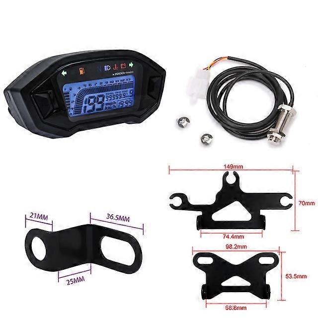 New Universal Motorcycle LCD Digital 13000rpm Speedometer Backlight Motor Vehicle for 2-4 Cylinders Odometer 7 Colors Adjust