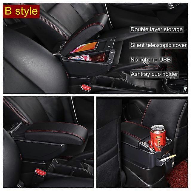 Car Armrest Box For Ford Focus 2 Mk2 2005-2011 Rotatable Center Centre Console Storage With Ashtray Cup holder Retractable USB