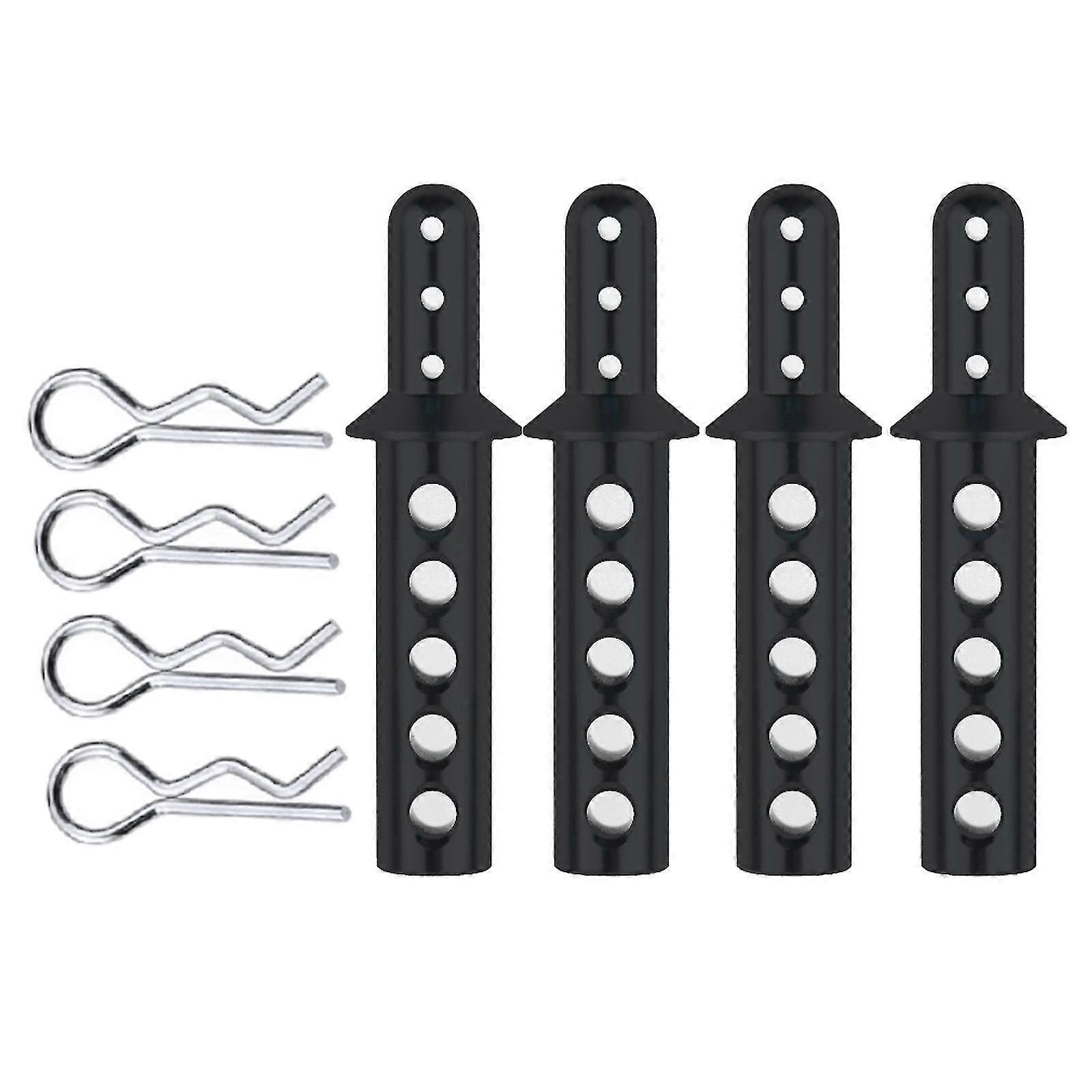 Set Of 4 Alloy 8x45mm Rc Body Post Mounts W/ Rc Body R-clip Pin For 1/10 1/8 On/ Buggy Crawler Rc Car - Blue