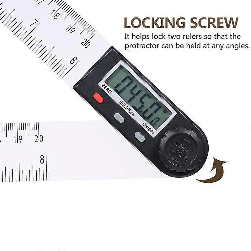 0-200mm Multifunctional Digital LCD Display Angle Ruler 360 Electronic Goniometer Protractor Measuring Tool with Hold and Zeroing Function