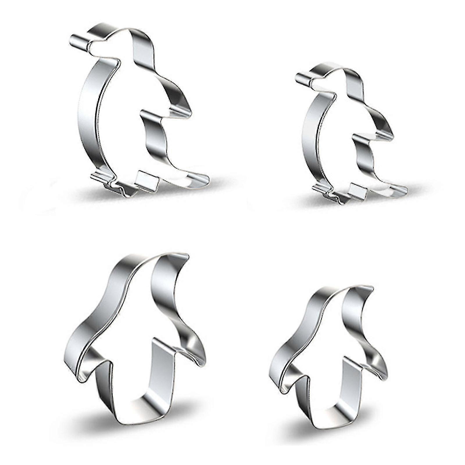 4 stk cookie cutters rustfrit stål materiale pingvin formet bagning gadgets