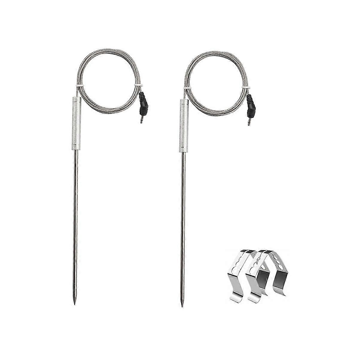 2 Pack Meat Probe Replacement For Thermometers Tp20 Tp17 Tp16 Tp08s Tp07 Tp06,with 2 Bbq Probe Hold
