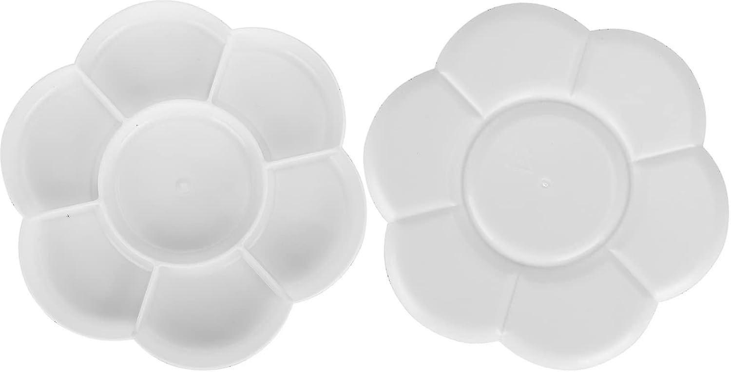 Palette, Bright Color Paint Mixing Tray to Save Time, Easy to Hold for Home for Painter (2pcs, White, 16cm)VEBTles