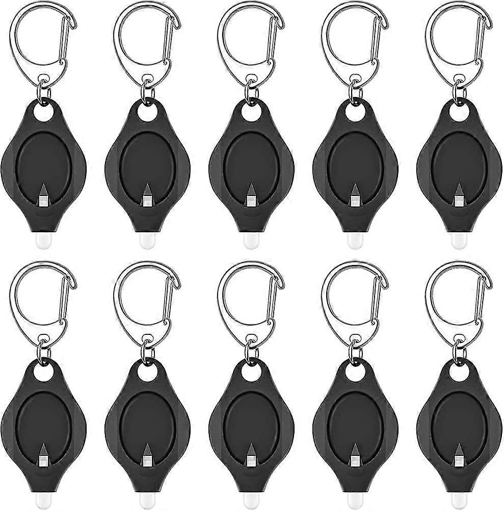 10パックミニキーホルダー懐中電灯超高輝度LEDキーホルダー懐中電灯、ブラックギフト