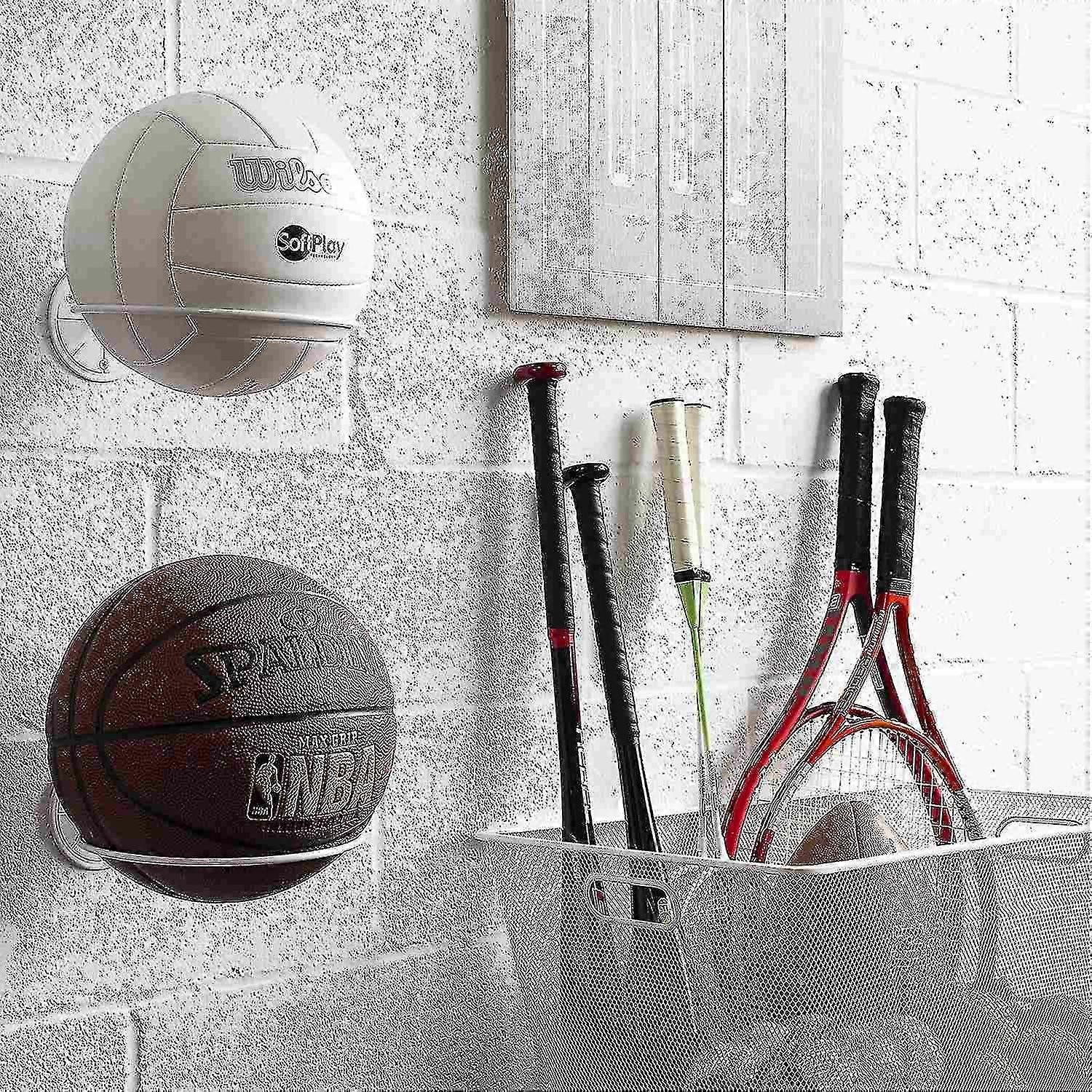 Επιτοίχια αποθήκευση μπάλας Sports Ball Rack Display Storage Steel (μαύρο)