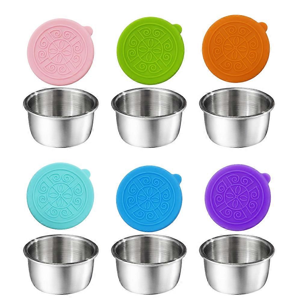 Stainless Steel Condiment Containers Reusable Sauce Container Cups Leak-Proof