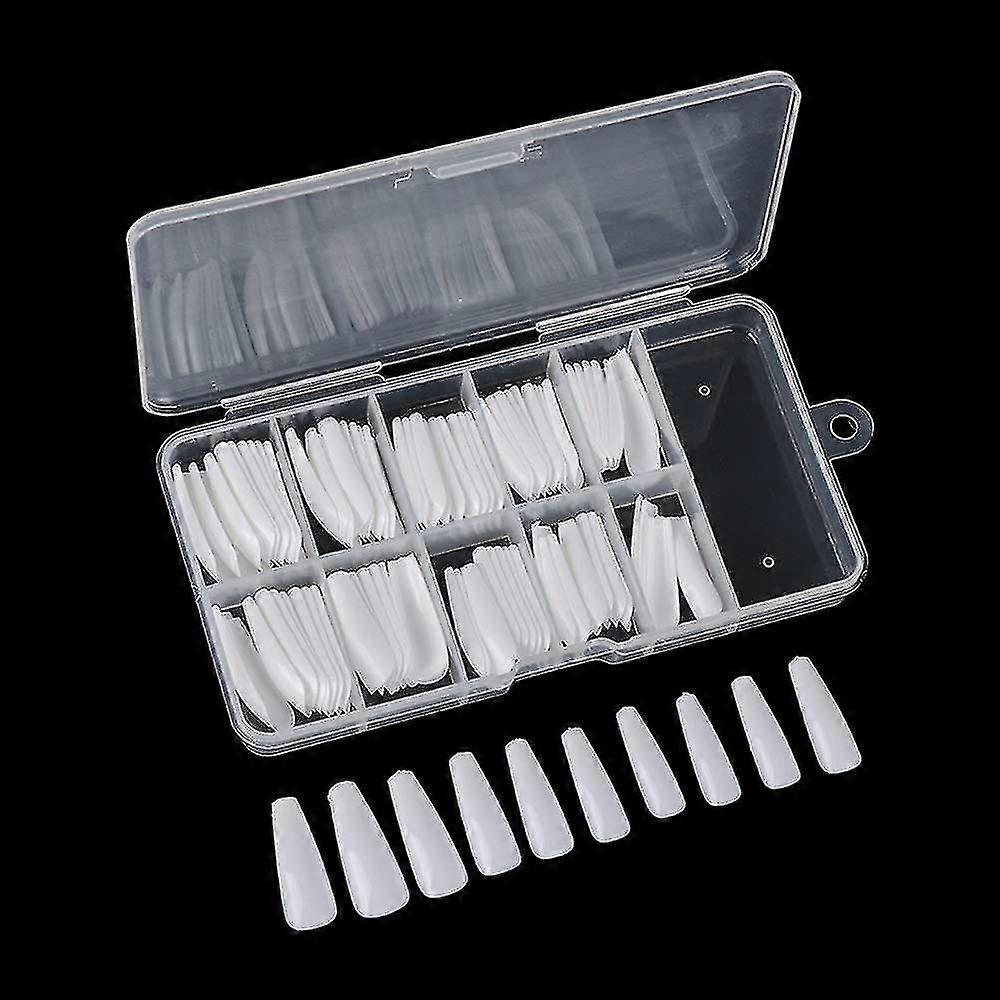100pcs Coffin Nails Long Fake Nails - Clear Acrilic Nails