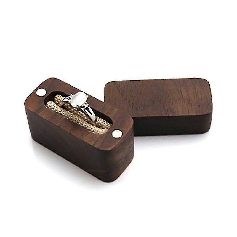 Wooden engagement ring box small slim flat ring box for proposal, wedding ......