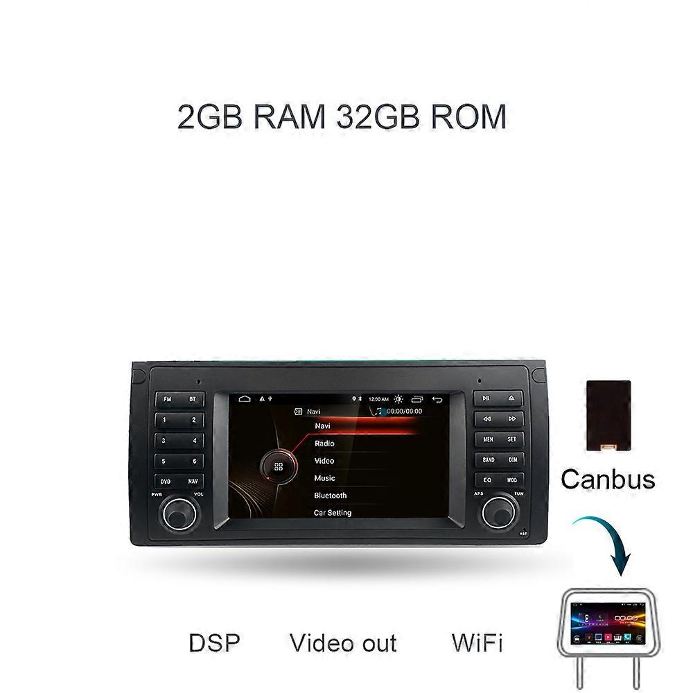 Carplay 7" Android 12.0 6GB + 128GB 4G LTE Car DVD Player GPS WIFI Bluetooth TPMS autoradio For BMW M5 E39 X5 E53 1995-2007