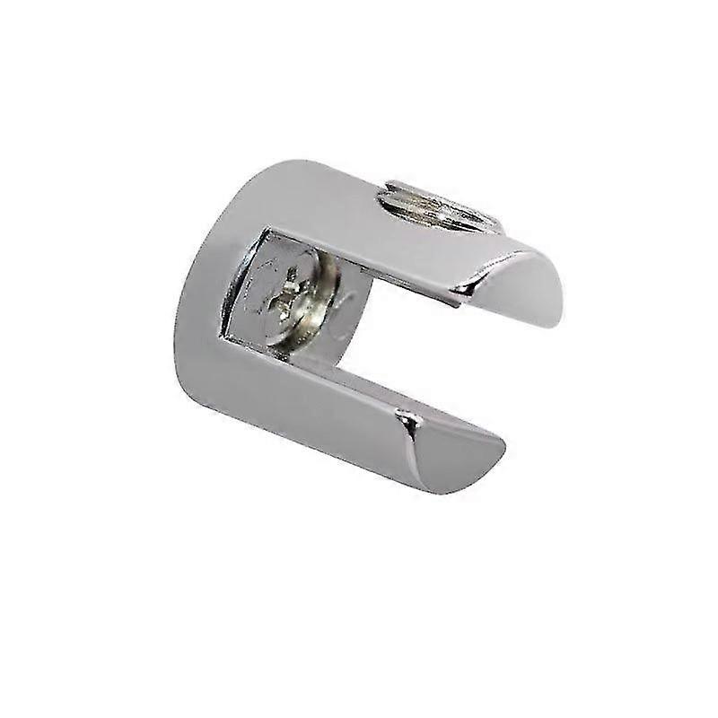 Chrome Finish Glass Shelf Support(2pcs, Silver, As Shown)