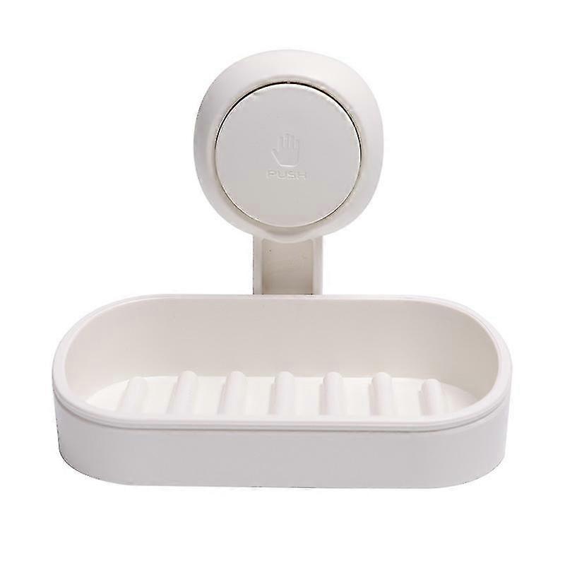 Diy Detachable Bathroom Wall Mounted Suction Cup Soap Dish (white)