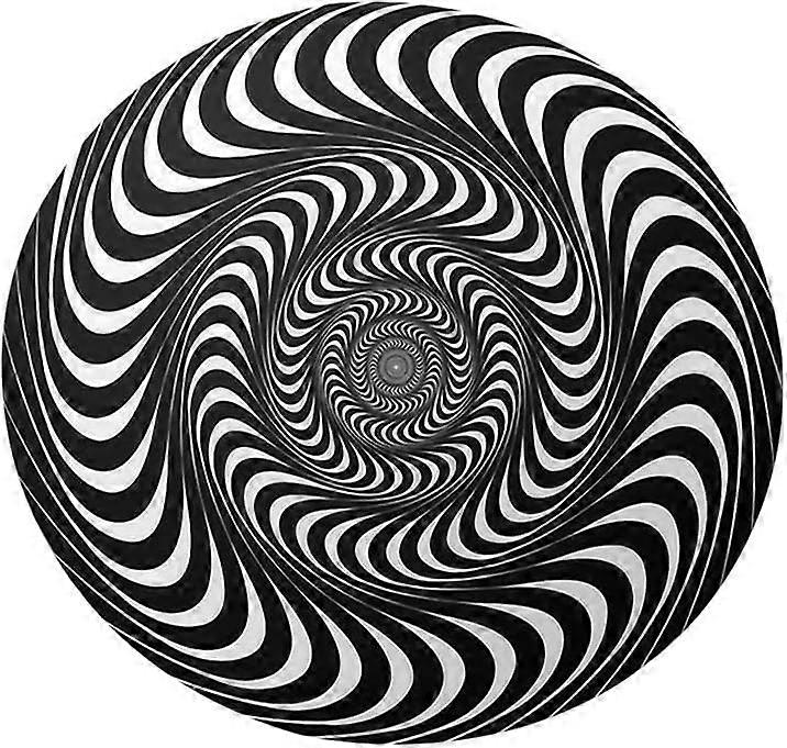 Round 3D Floor Mat with Non-Slip 3D Visual Visual Illusion, Black White Vortex Pattern for Coffee Ta