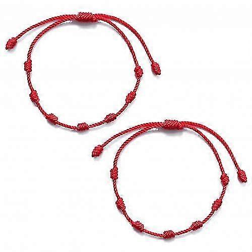 6 قطع / مجموعة اليدوية 7 عقدة سوار سلسلة حمراء لحماية الحبيب لاكي تميمة والصداقة جديلة حبل معصمه مجوهرات هدية