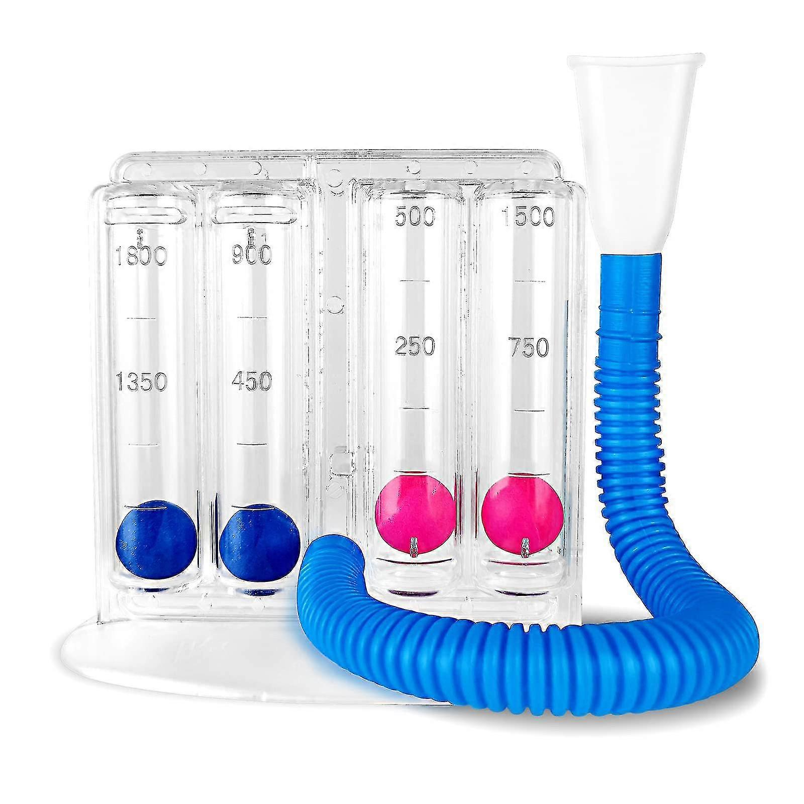 Deep Breathing Lung Exerciser Trainer Vital Capacity Incentive Four-ball Apparatus Spirometer, Washable And Hygienic