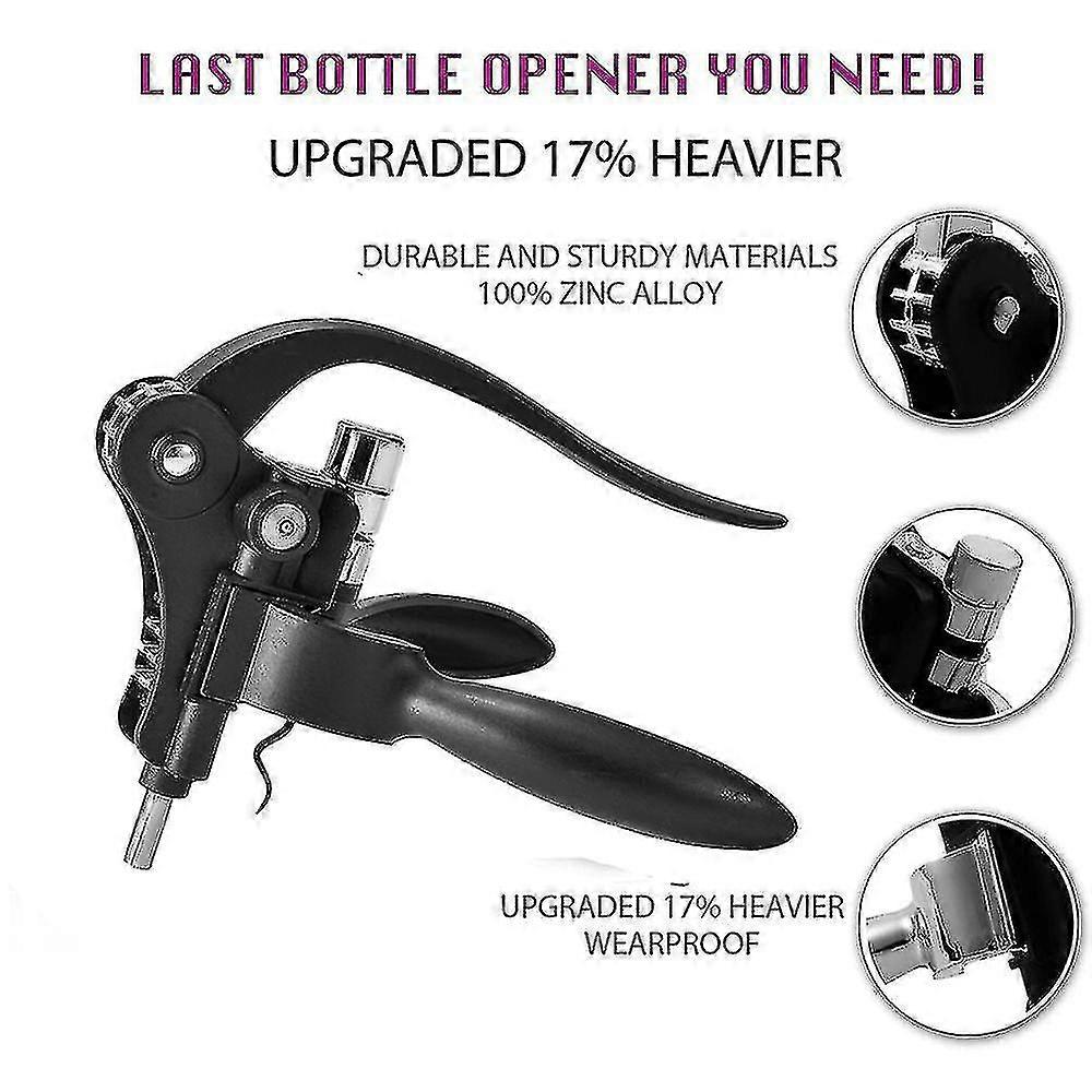 Wine Bottle Opener Set-cork Screw Bottle Opener With Foil Cutter Wine Stopper And Extra Spiral