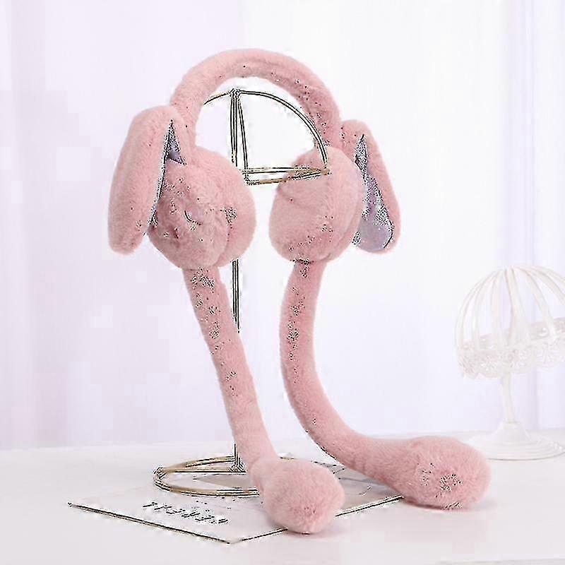 Plush Earmuffs Rabbit Ears Movable Ears Winter Warm Ear Protection
