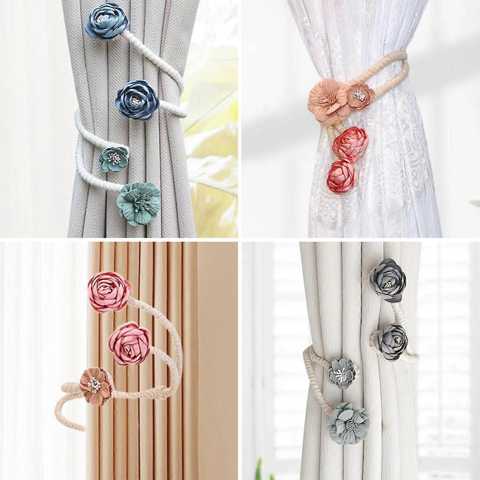 Flower Curtain Holdbacks Clips Simple Elegant Curtain Holders Boho ...