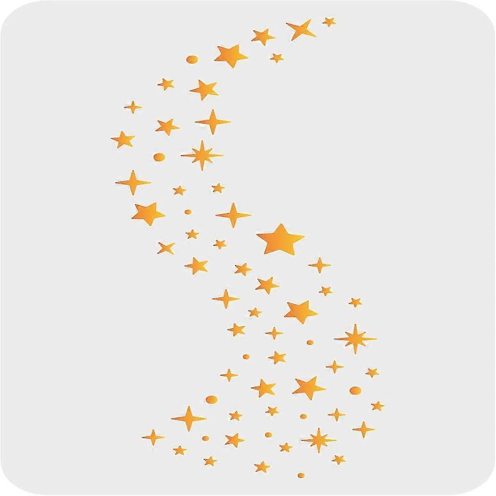 1pc Plastic Reusable Drawing Painting Stencils Templates for Painting on Fabric Tiles Floor Furniture Wood Rectangle Star Pattern 297x210mm