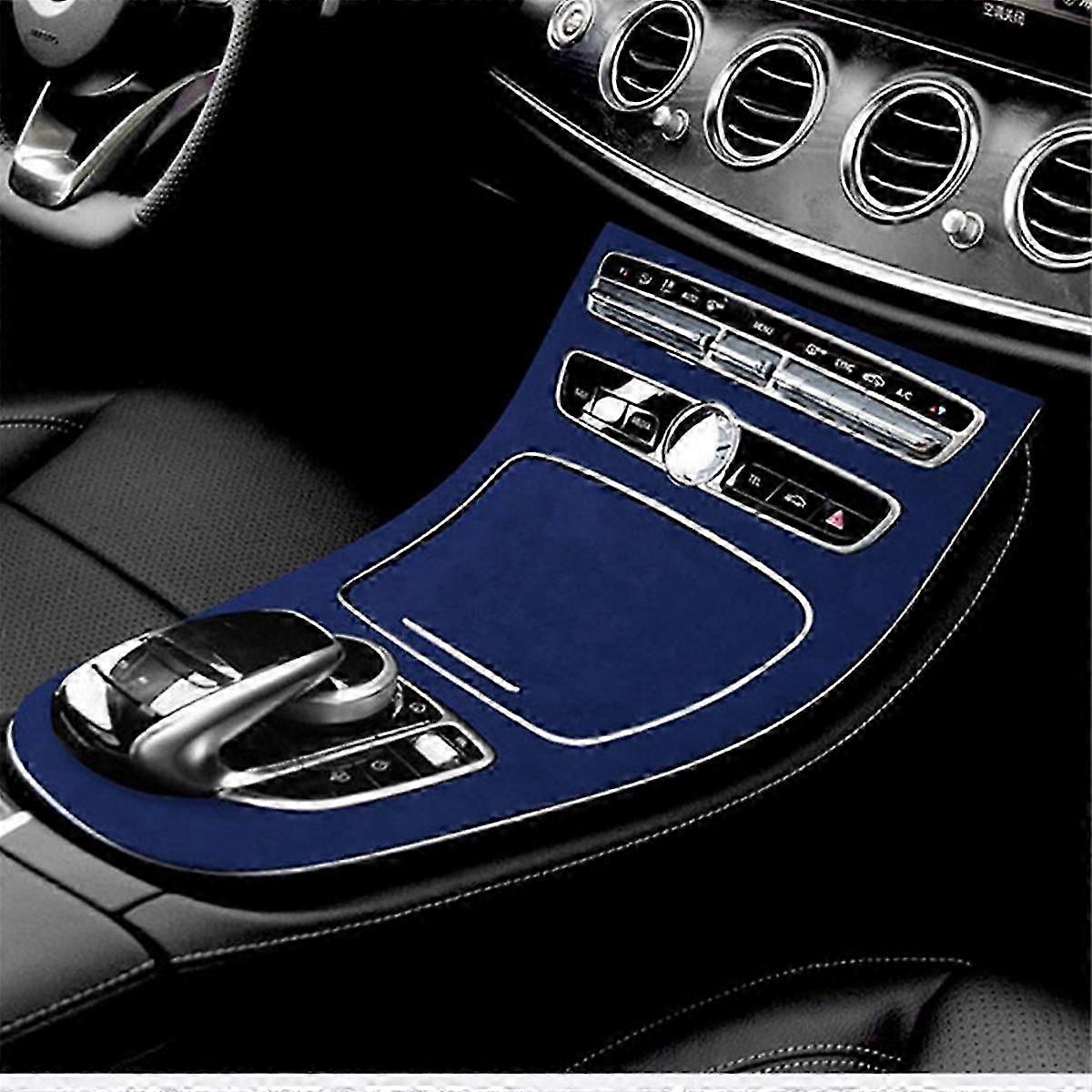 Auto Center Control Panel Suede Decorative Sticker Is For E-class E200l/e300l Modification Navy Blue