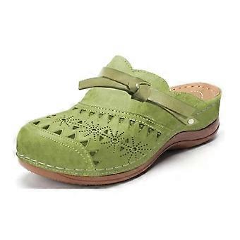 Women Orthopedic Hollow Carved Walking Sandals Slip-on Shoes For Outdoor Travel Shopping