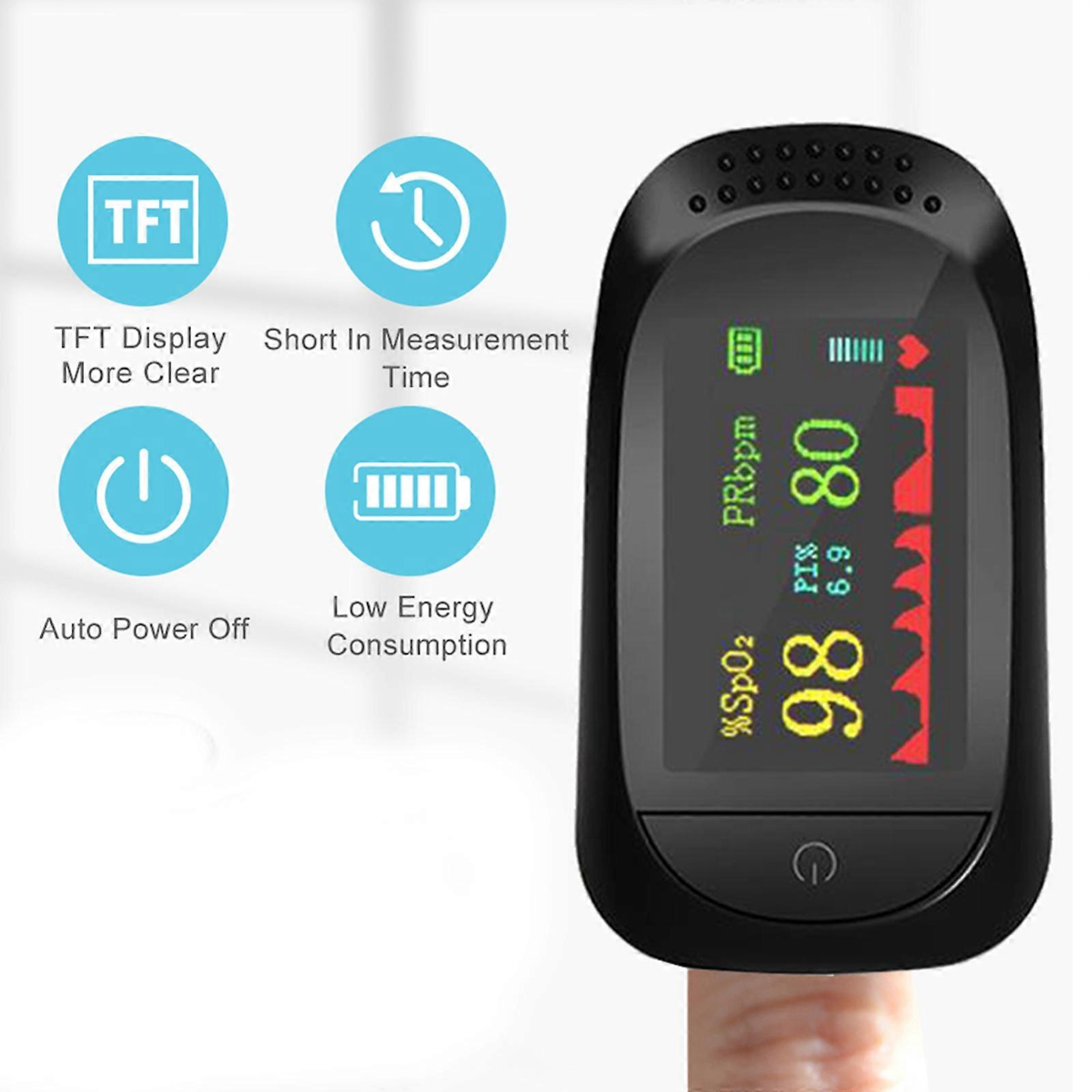Ergonomic A2 TFT Screen Pulse Oximeter SpO2 Heart Rate Tester
