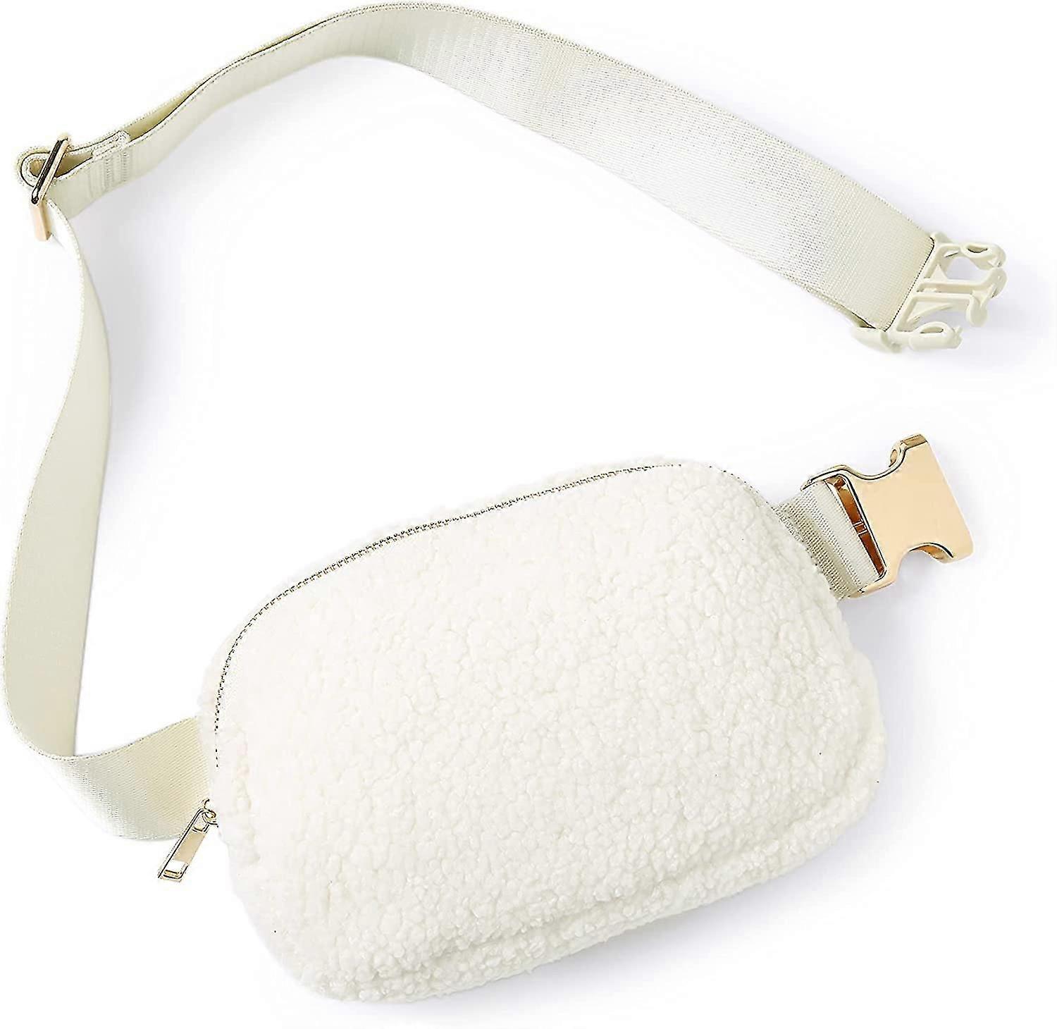 Fce Mini Belt Bag With Adjustable Strap, Sherpa Small Waist Pouch Fanny Pa For Workout Running Travelling Hiking