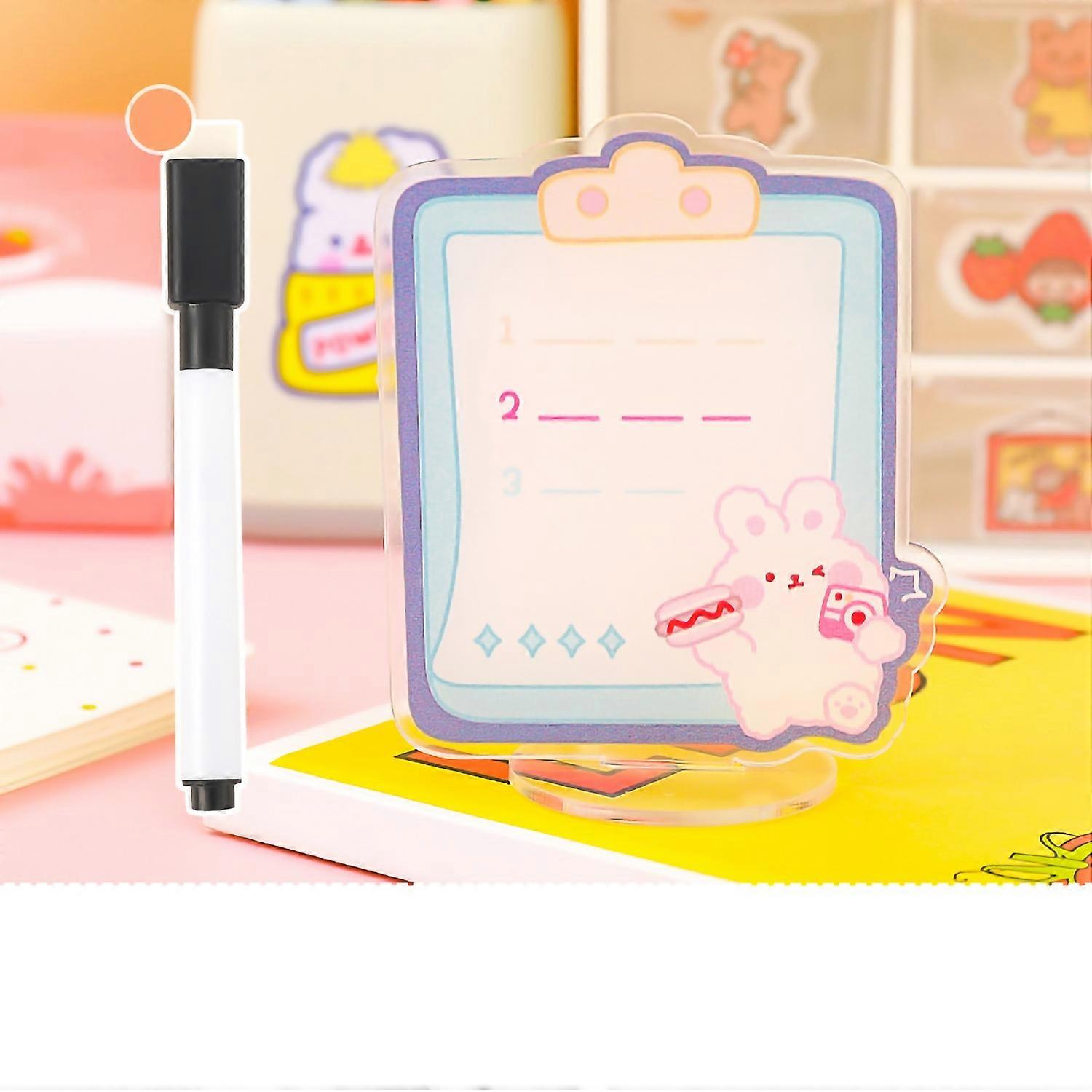 Acrylic Dry Erase Board Cute Acrylic Message Board Erasable Reusable Memo Board with Stand for Offic